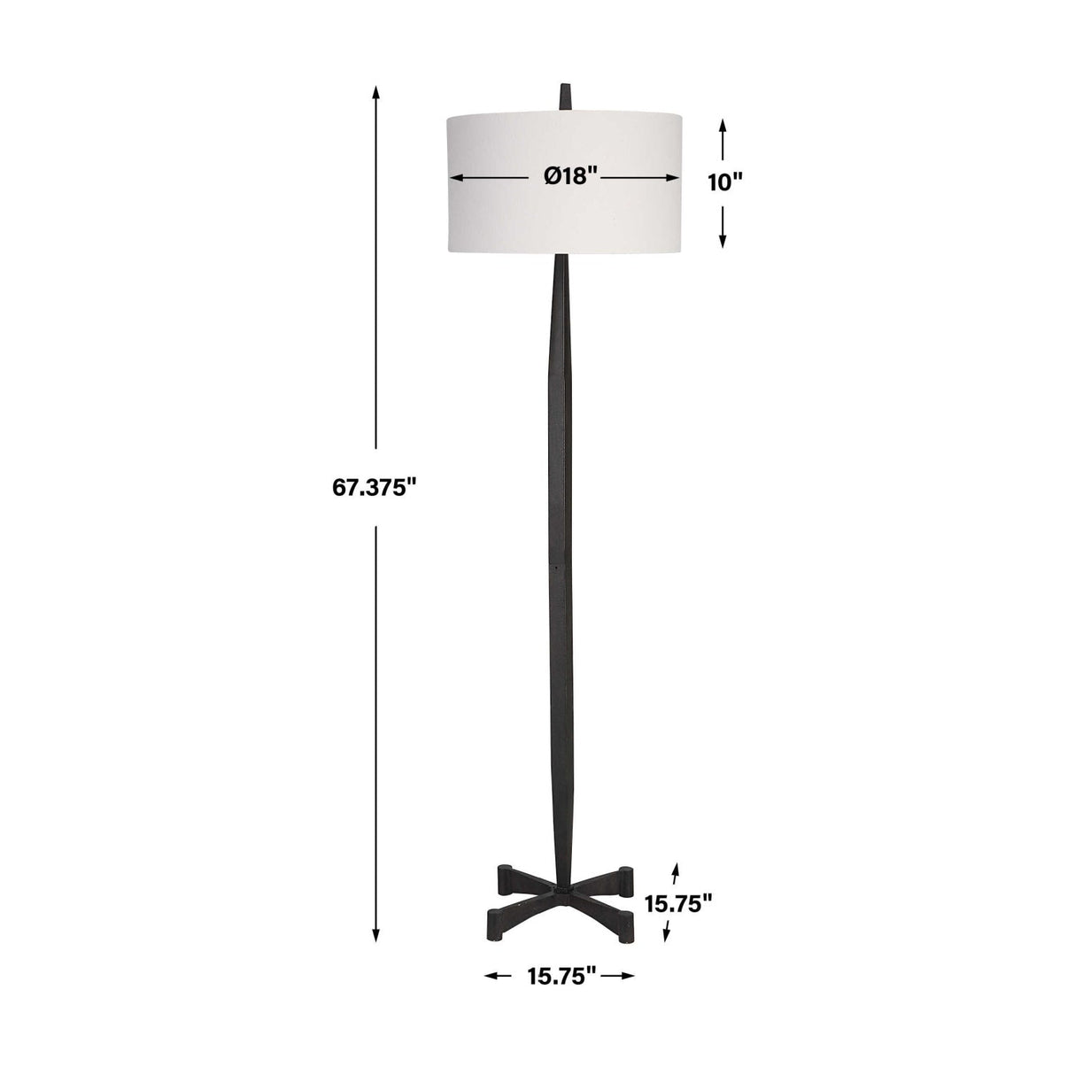 Modern European furniture - Aged Black Tapered Floor Lamp - www.oroa.com