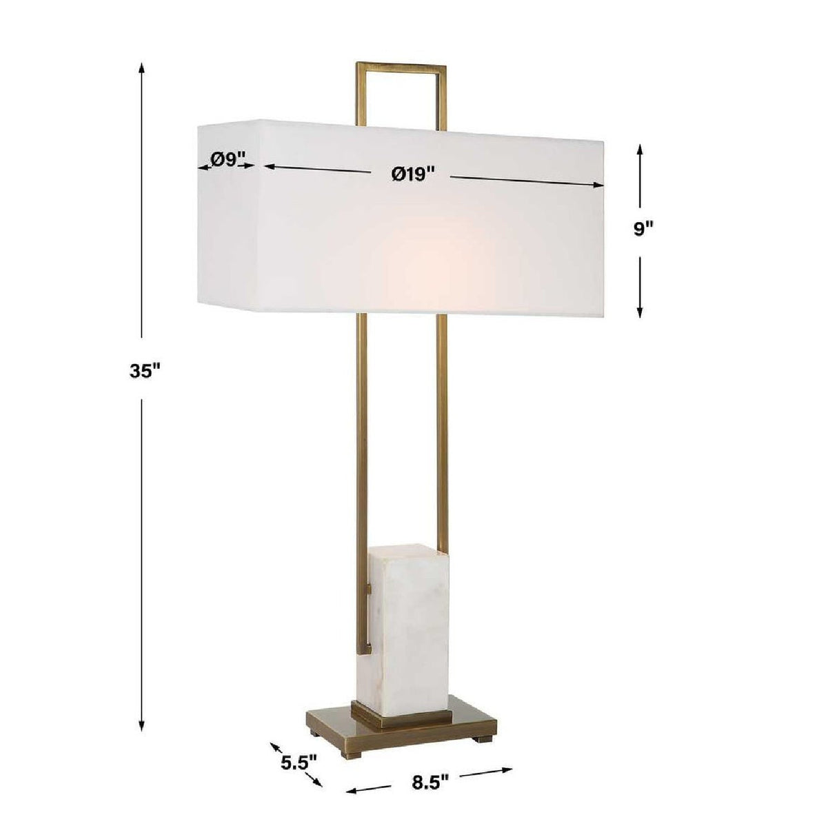 Modern European furniture - White Marble Pillar Table Lamp by Uttermost Column - www.oroa.com