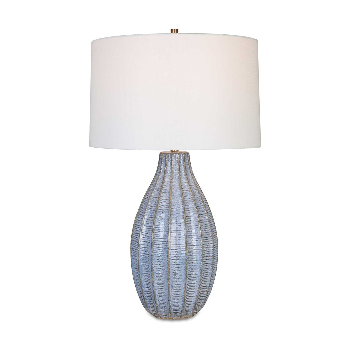 Scalloped Blue Ceramic Table Lamp by Uttermost Veston