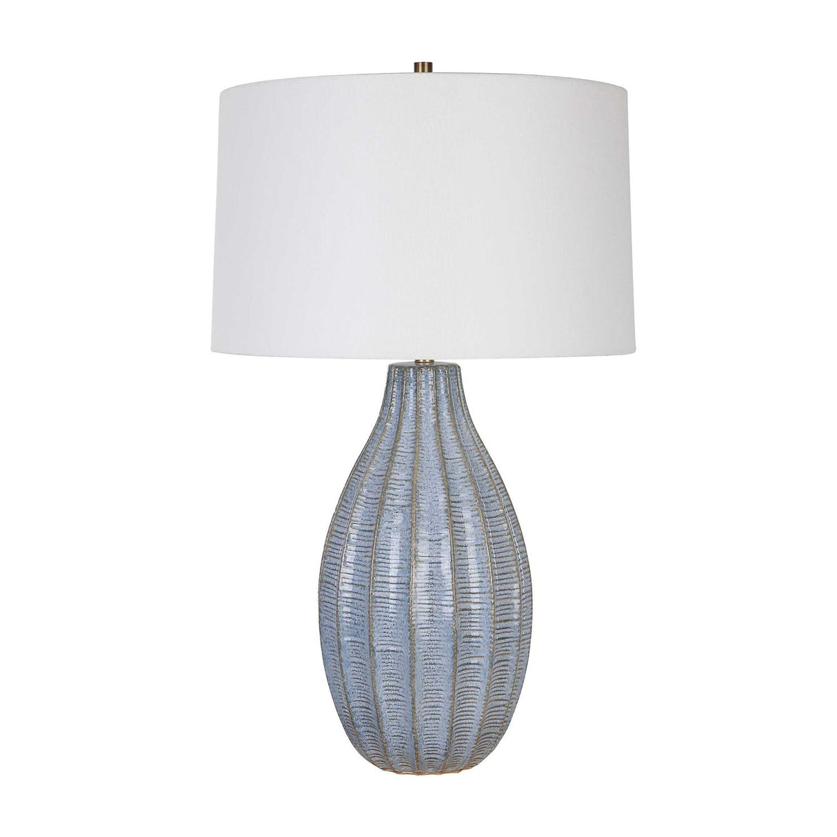 Scalloped Blue Ceramic Table Lamp by Uttermost Veston, alternate view 3