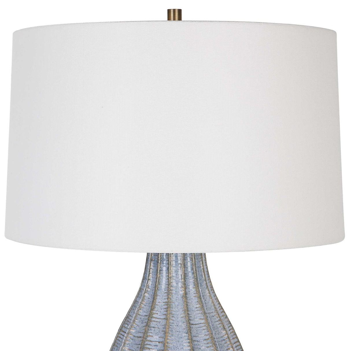 Scalloped Blue Ceramic Table Lamp by Uttermost Veston, alternate view 5