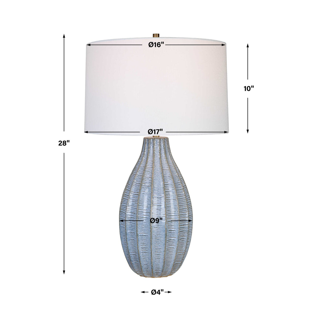 Scalloped Blue Ceramic Table Lamp by Uttermost Veston, alternate view 8