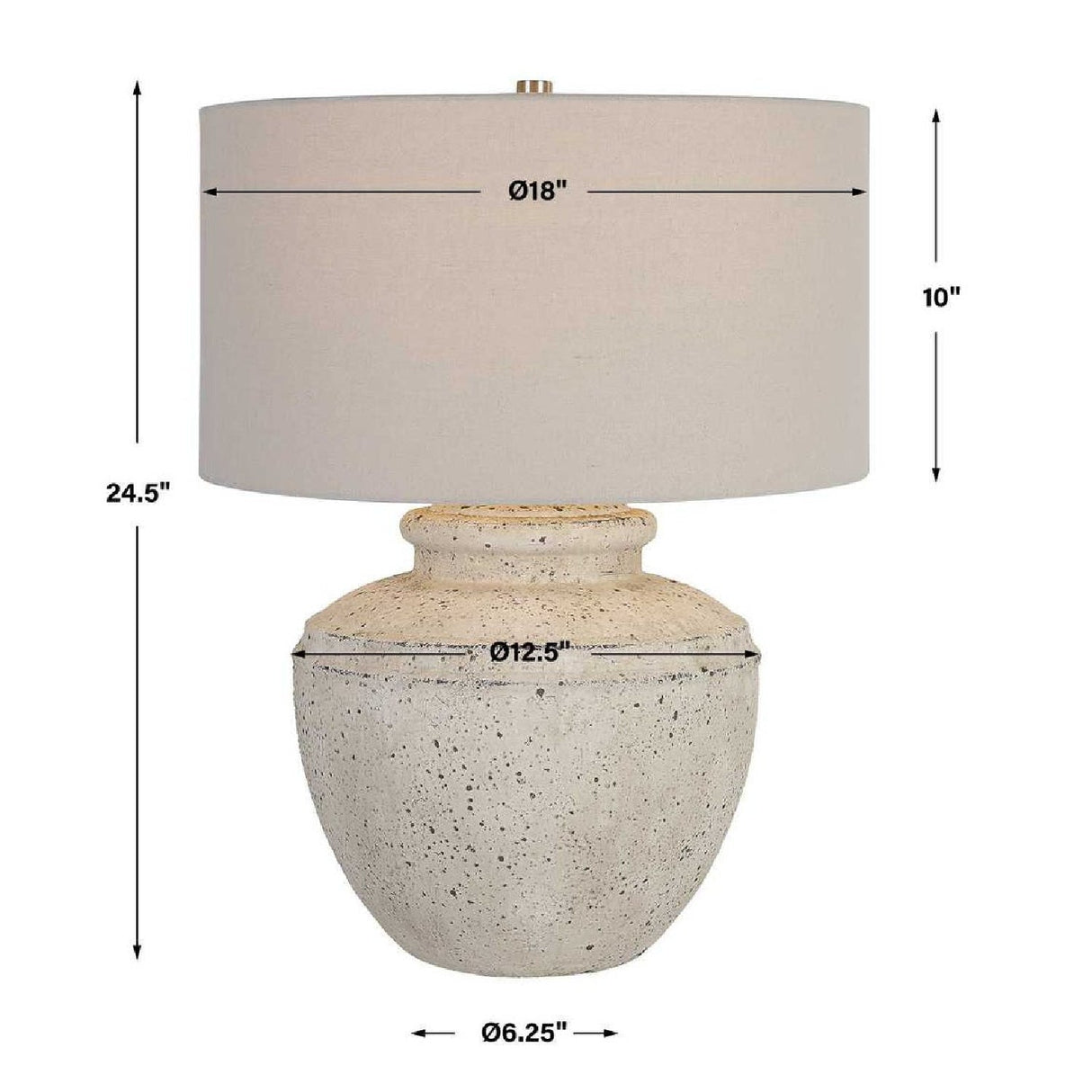 Aged Beige Ceramic Table Lamp by Uttermost Artifact, alternate view 4