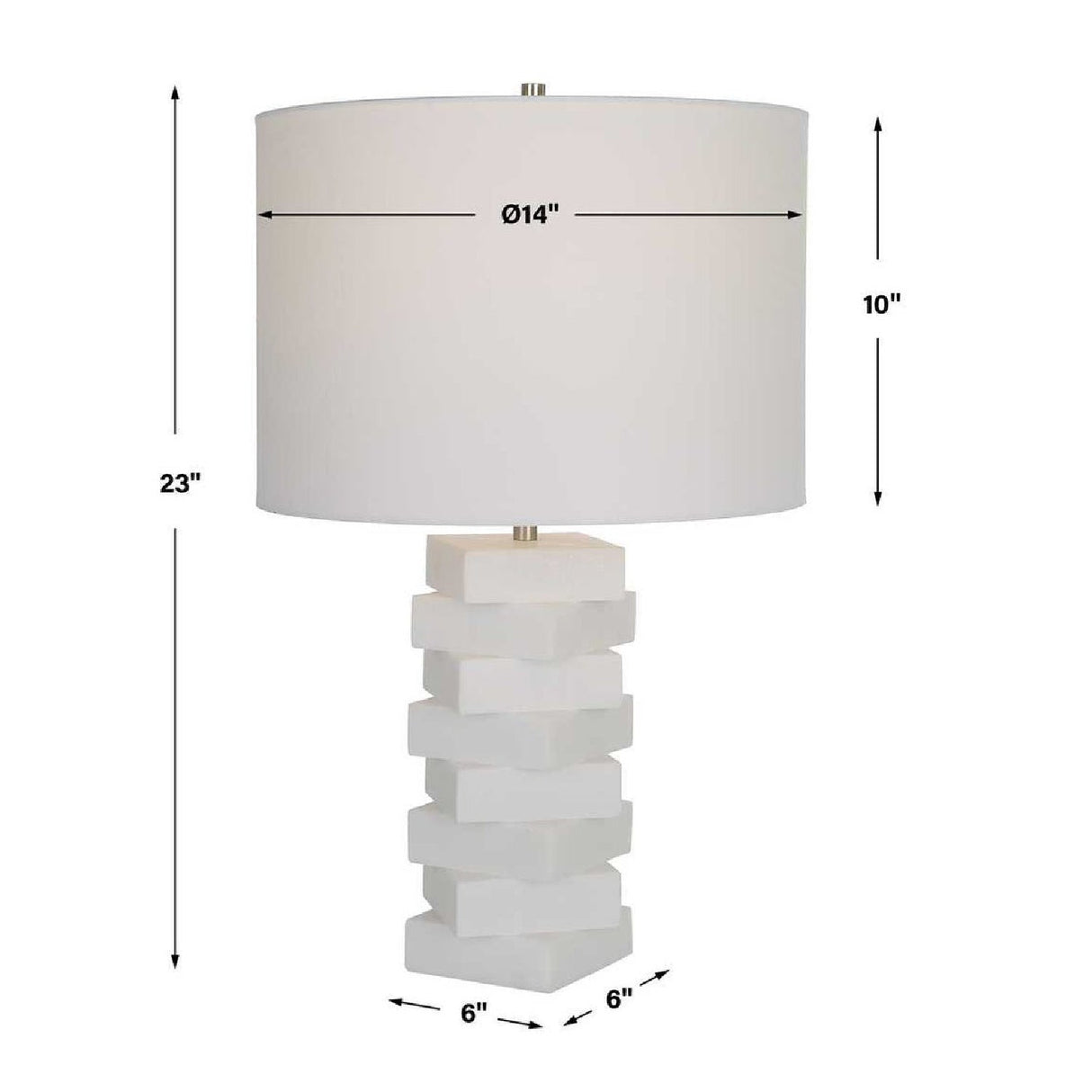 Modern European furniture - Stacked White Stone Table Lamp by Uttermost Ascent - www.oroa.com