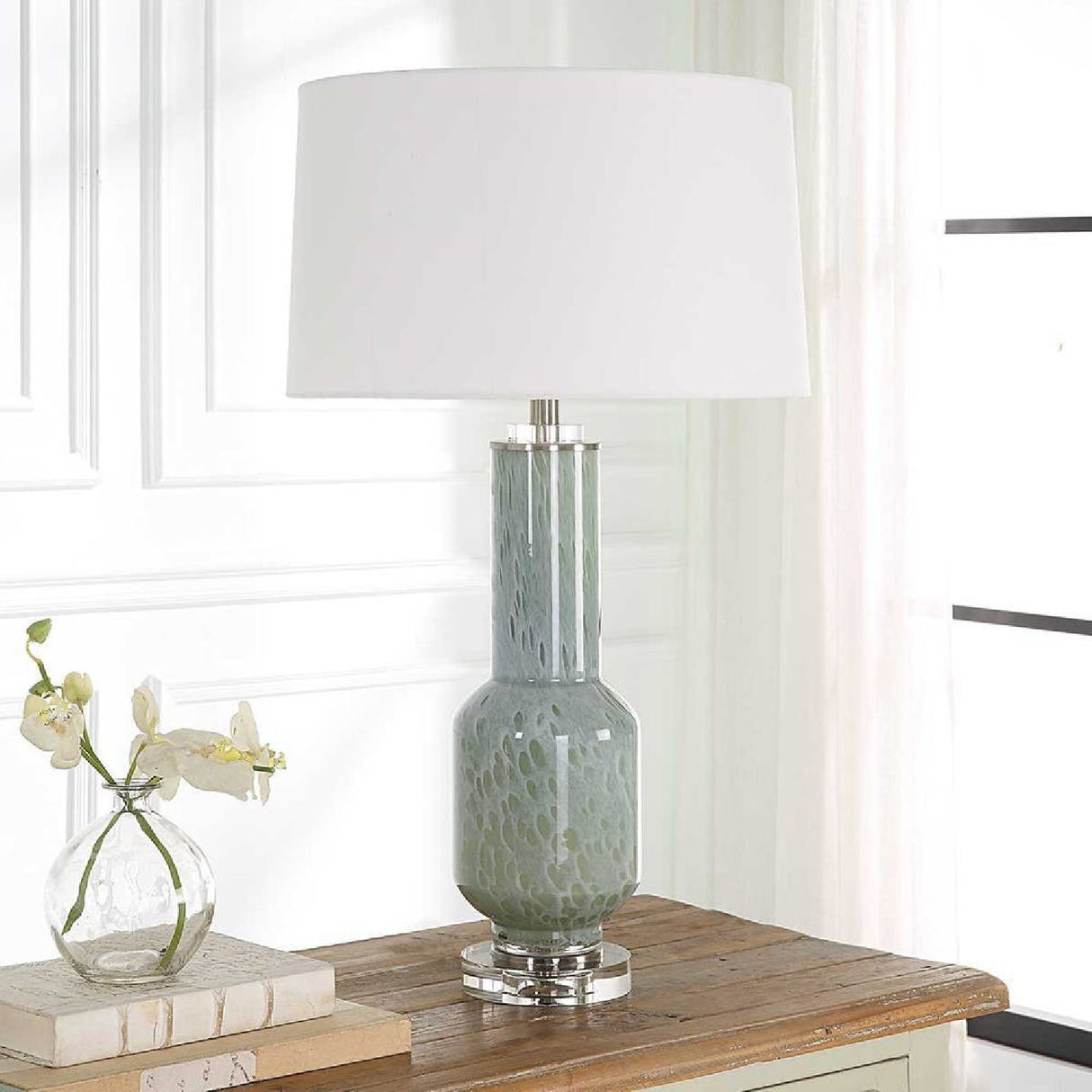 Modern European furniture - Gray Bubble Glass Table Lamp - www.oroa.com