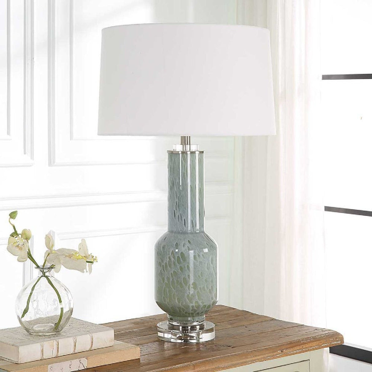 Modern European furniture - Gray Bubble Glass Table Lamp - www.oroa.com