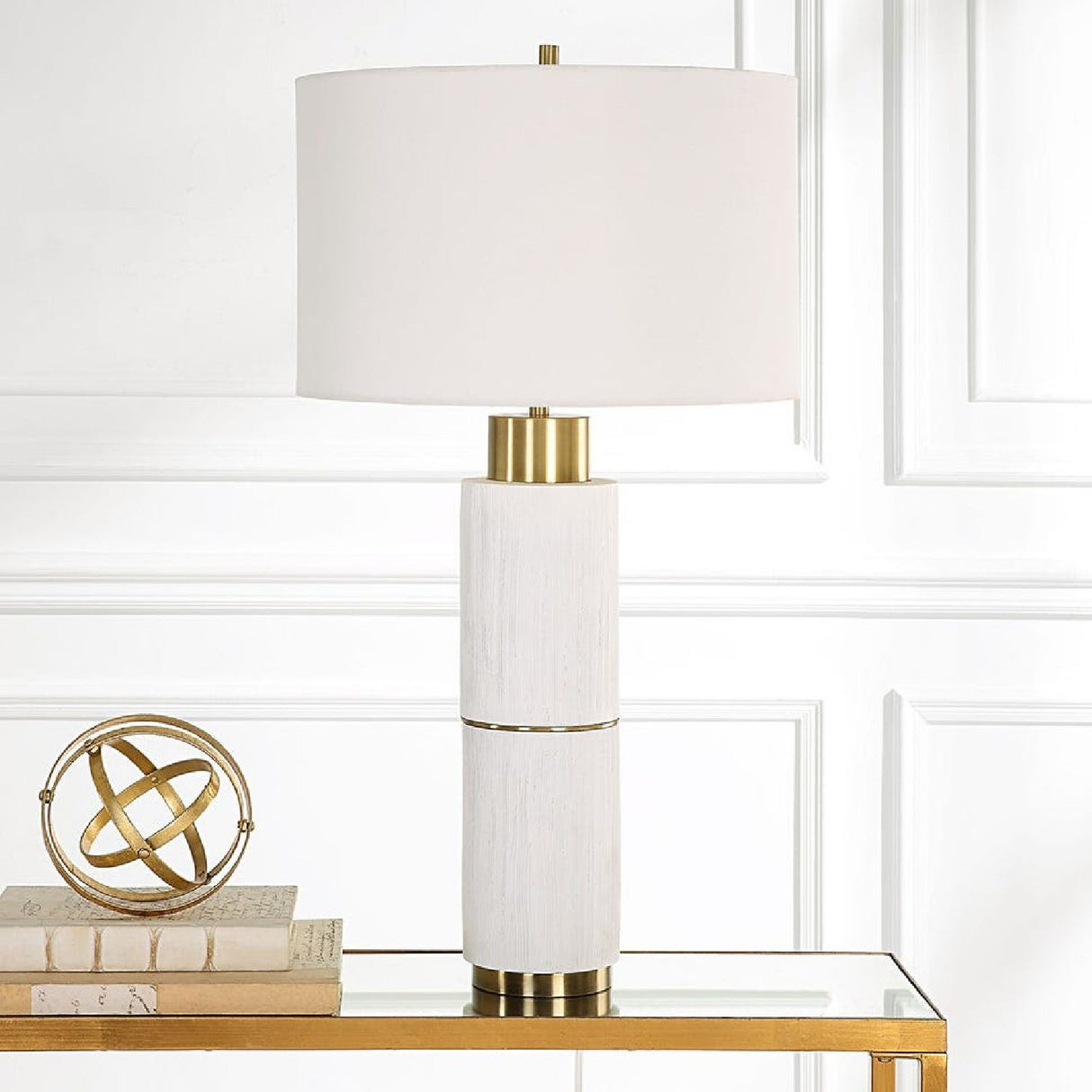 Whitewashed Wood Look Table Lamp by Uttermost Ruse, alternate view 8