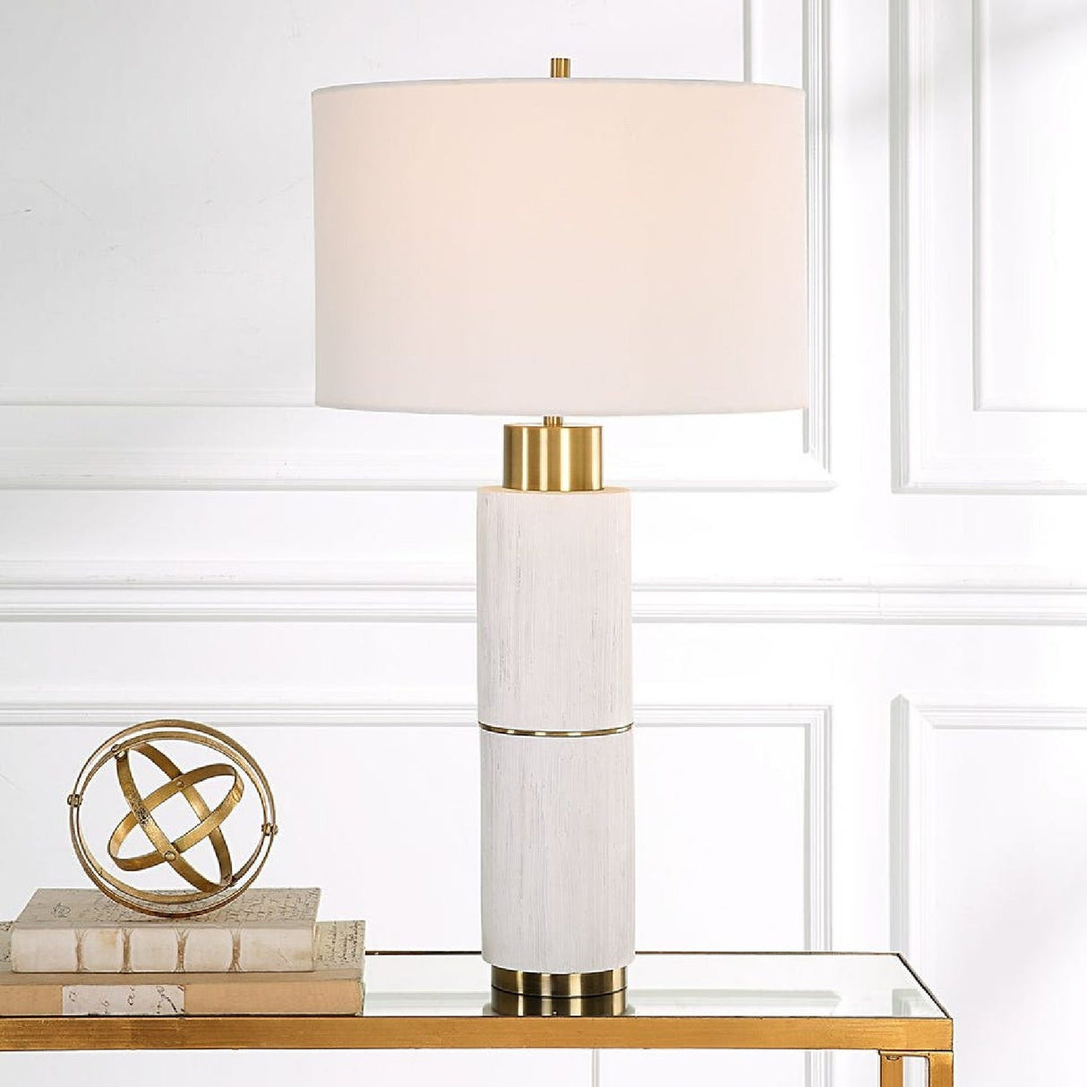 Whitewashed Wood Look Table Lamp by Uttermost Ruse, alternate view 2