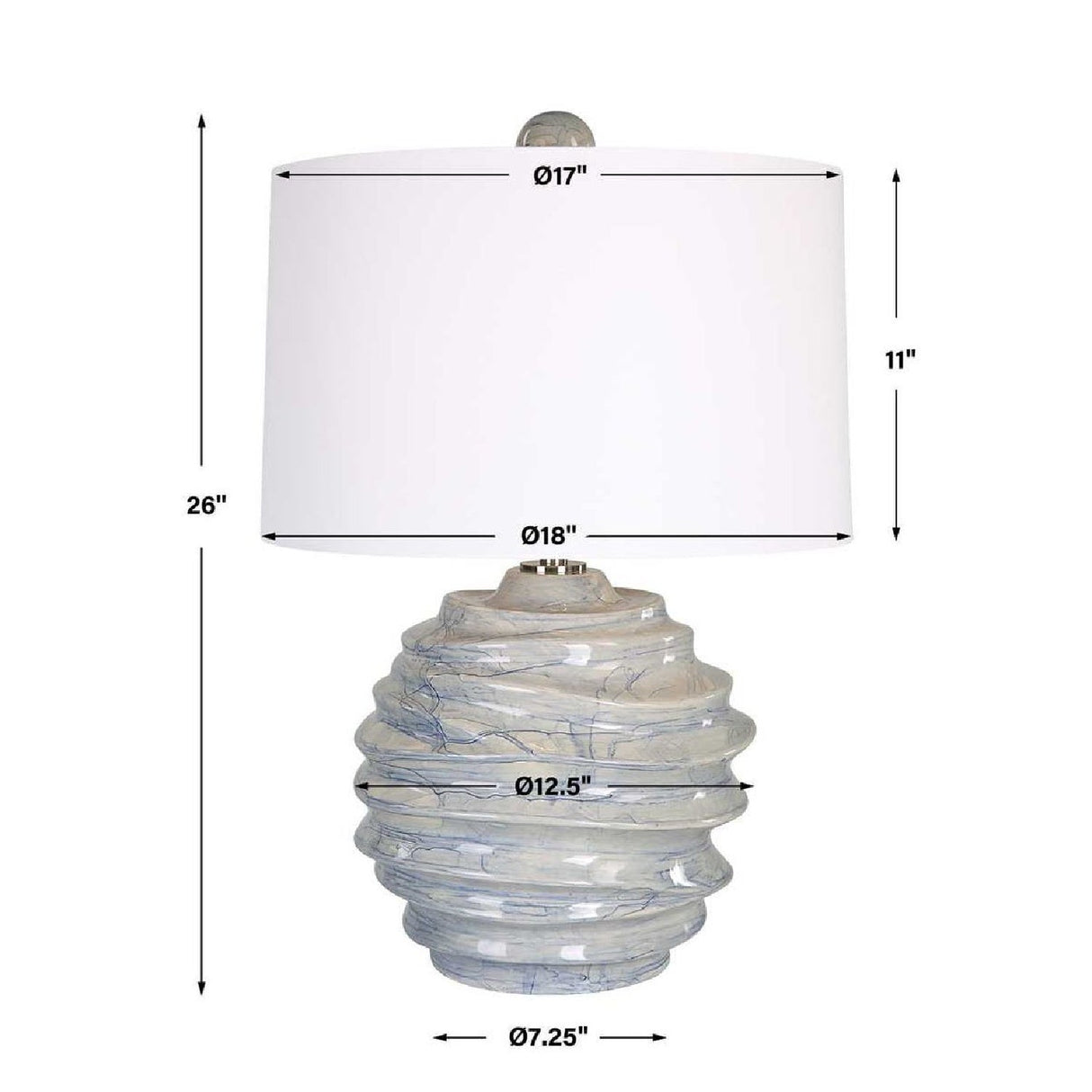 Modern European furniture - Blue Drip Ceramic Table Lamp by Uttermost Waves - www.oroa.com