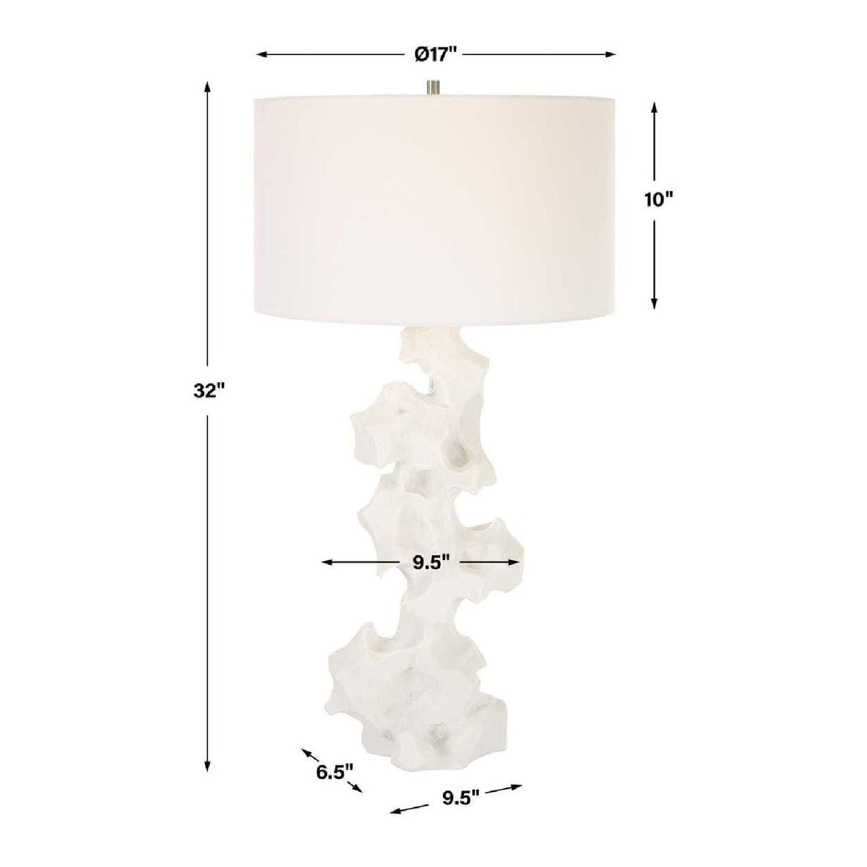 Organic-Shaped White Stone Table Lamp by Uttermost Remnant, alternate view 5