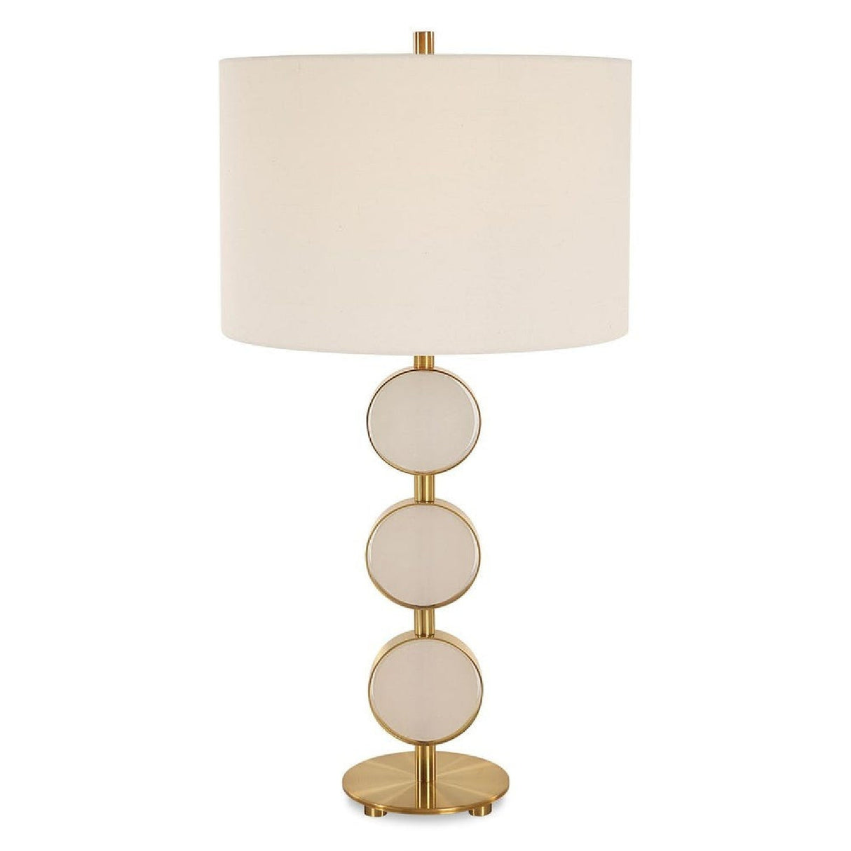 Round Alabaster Table Lamp by Uttermost Three Rings