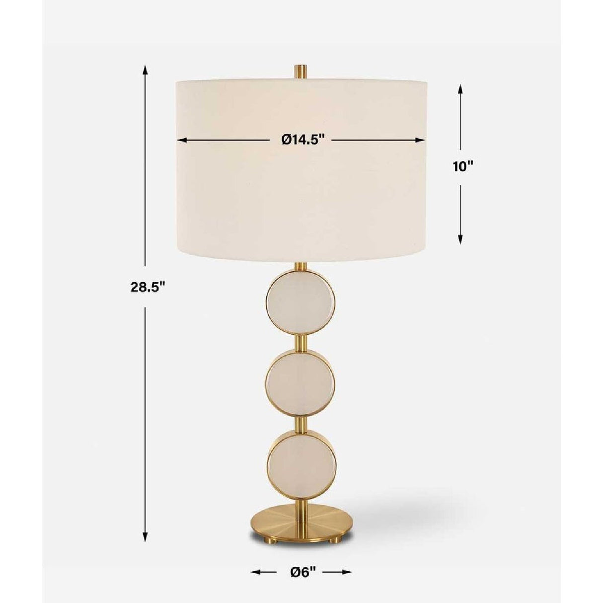 Round Alabaster Table Lamp by Uttermost Three Rings, alternate view 6