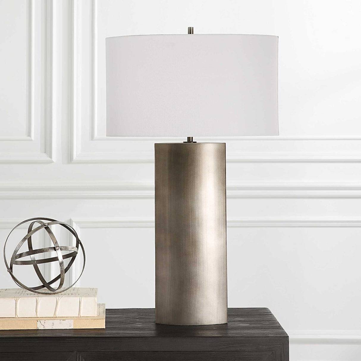 Modern European furniture - Gray Steel Table Lamp - www.oroa.com