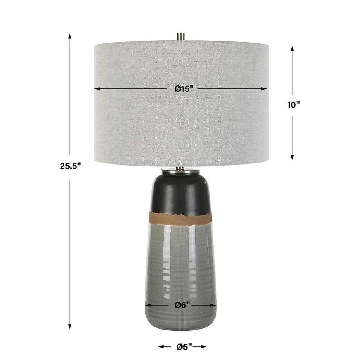 Two-Toned Ceramic Table Lamp by Uttermost Coen, alternate view 8