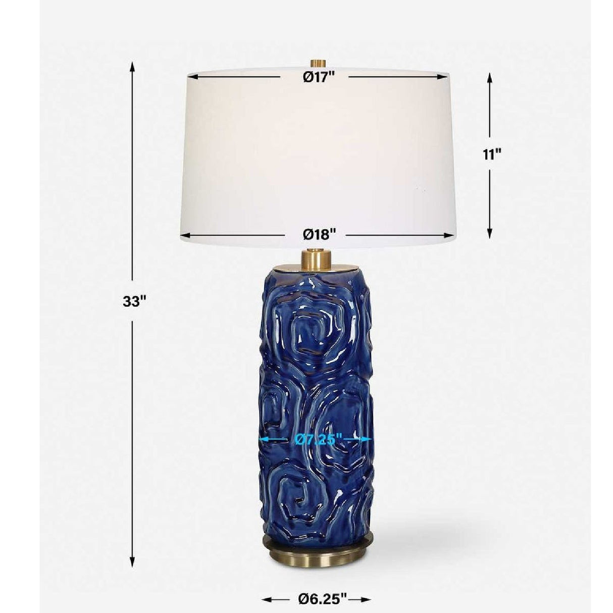Geometric Patterned Ceramic Table Lamp by Uttermost Zade, alternate view 3