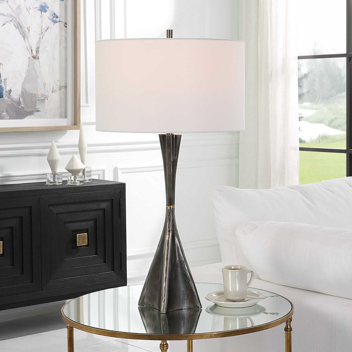 Modern European furniture - Textured Cast Iron Table Lamp by Uttermost Keiron - www.oroa.com