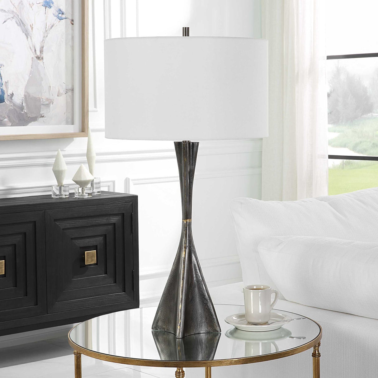 Modern European furniture - Textured Cast Iron Table Lamp by Uttermost Keiron - www.oroa.com