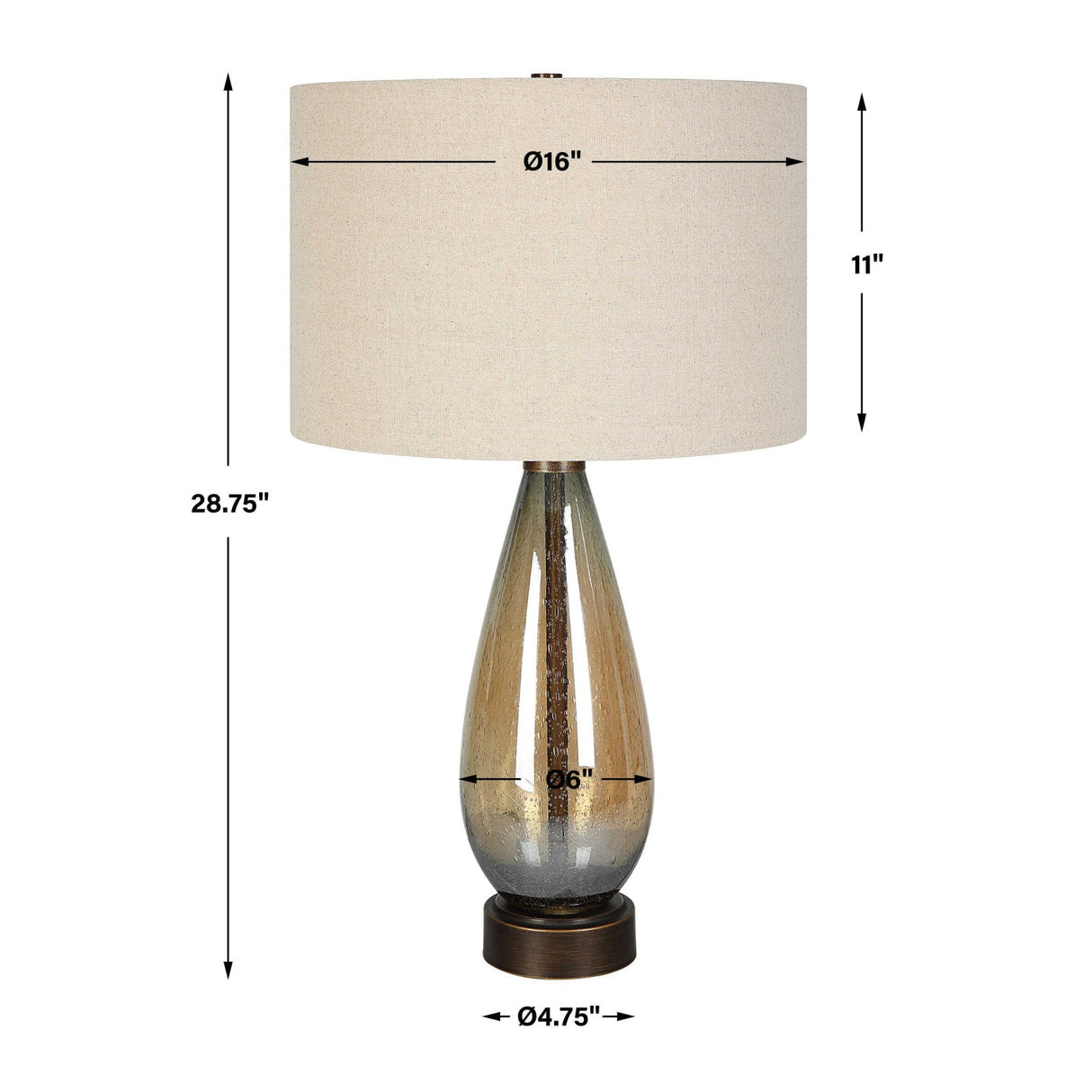 Modern European furniture - Teardrop Amber Glass Table Lamp by Uttermost Baltic - www.oroa.com