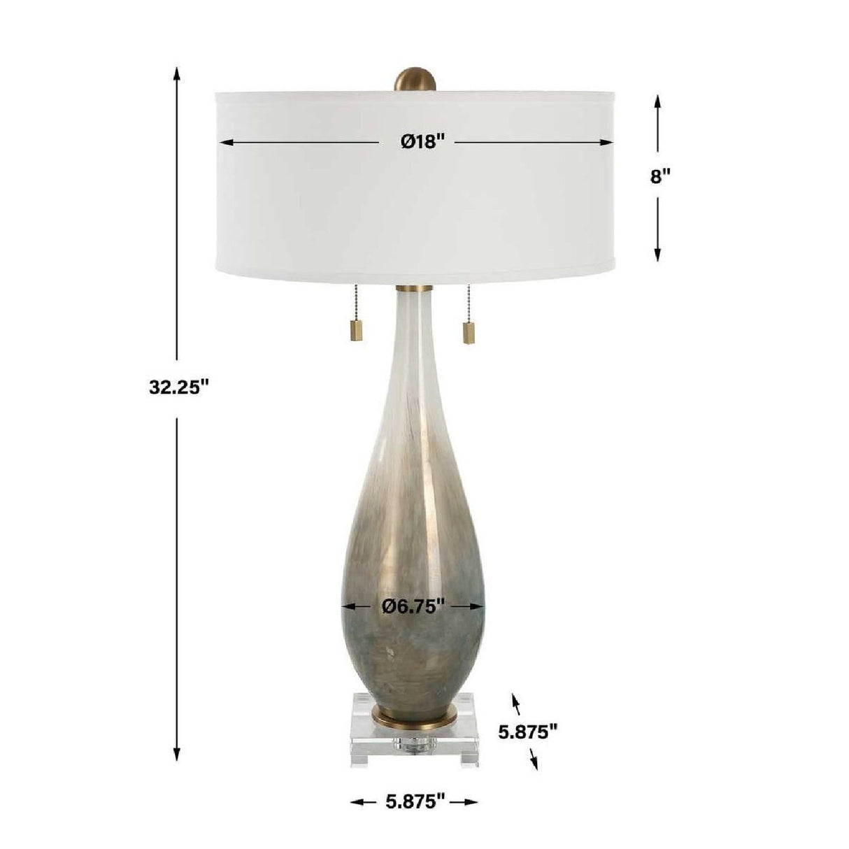 Glass Base Linen Table Lamp | Uttermost Cardoni - www.oroa.com