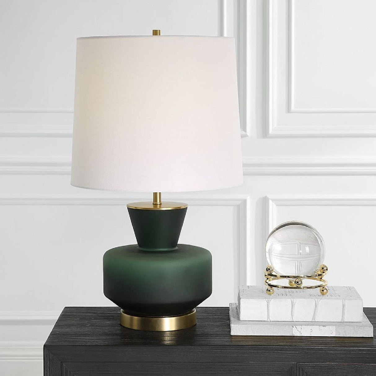 Mid-Century Modern Glass Table Lamp by Uttermost Trentino, alternate view 14