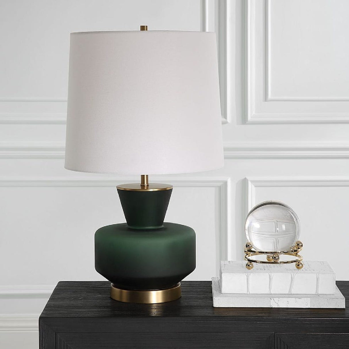 Mid-Century Modern Glass Table Lamp by Uttermost Trentino, alternate view 16