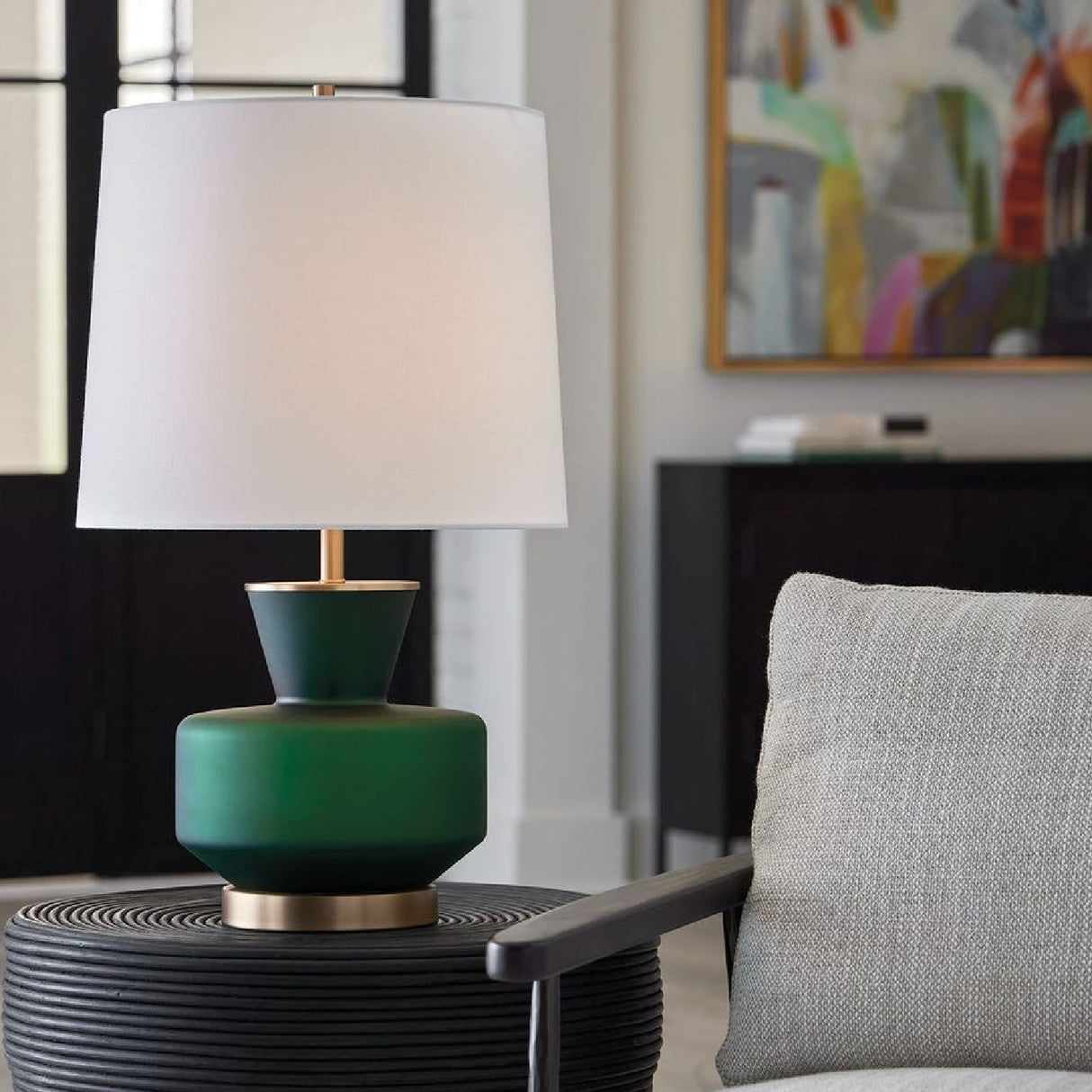 Mid-Century Modern Glass Table Lamp by Uttermost Trentino, alternate view 9