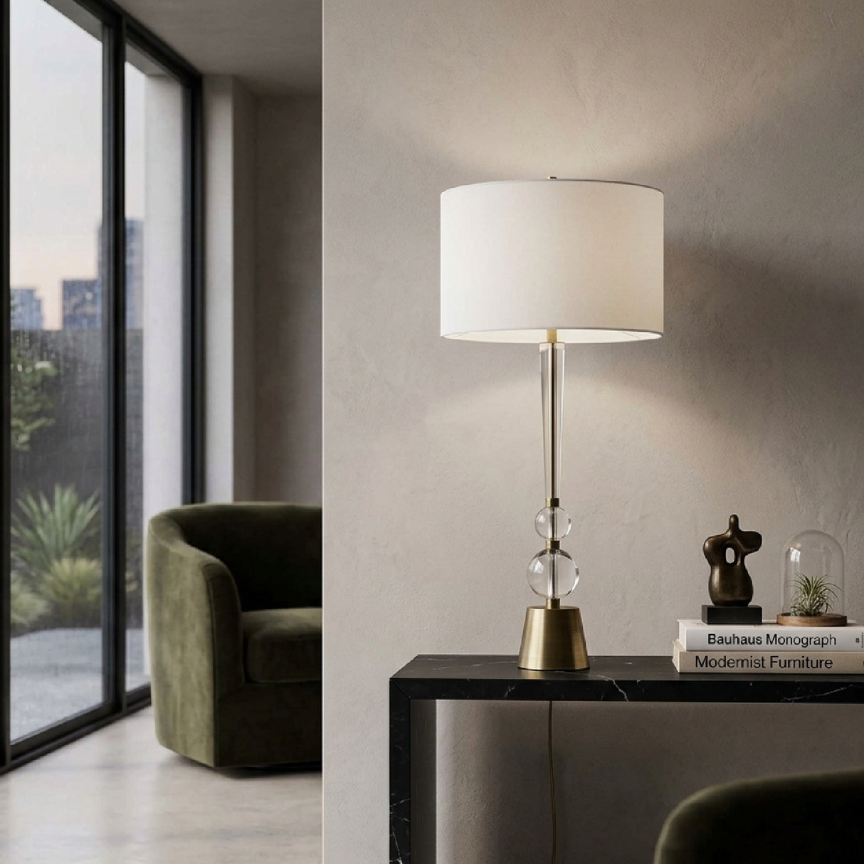 Modern European furniture - Crystal Spheres Table Lamp - www.oroa.com