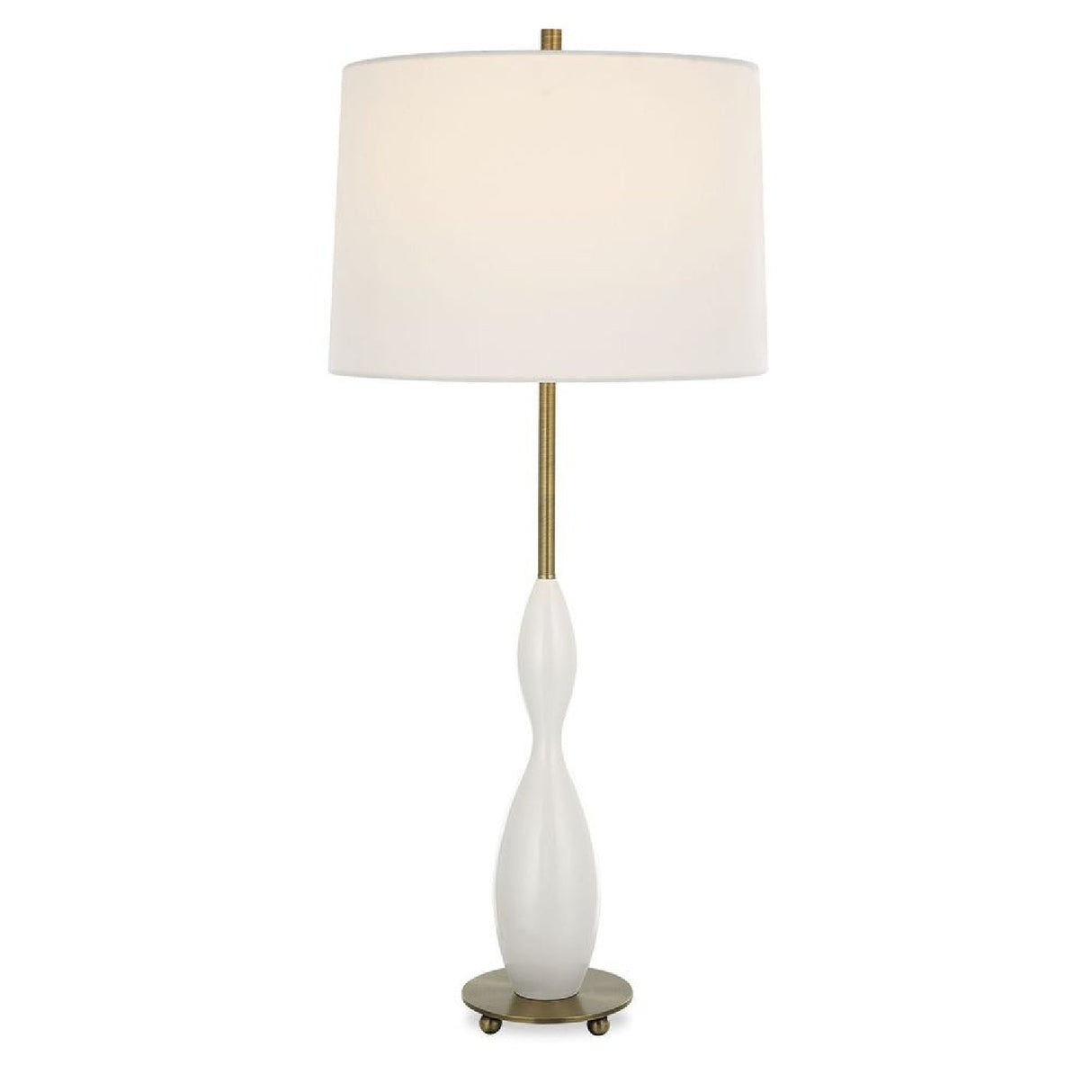 Hourglass White Ceramic Table Lamp | Uttermost Annora