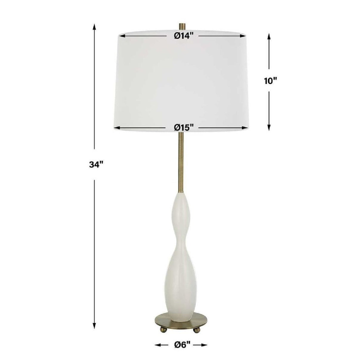 Modern European furniture - Hourglass White Ceramic Table Lamp by Uttermost Annora - www.oroa.com