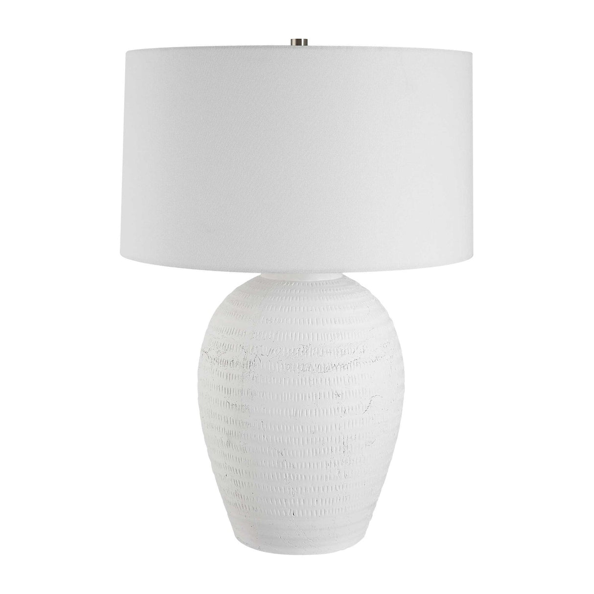 Modern European furniture - Urn-Shaped White Ceramic Table Lamp by Uttermost Reyna - www.oroa.com