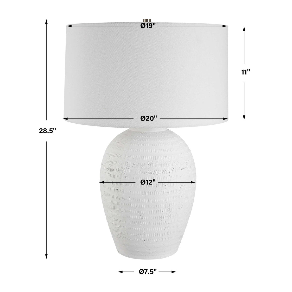 Modern European furniture - Urn-Shaped White Ceramic Table Lamp by Uttermost Reyna - www.oroa.com