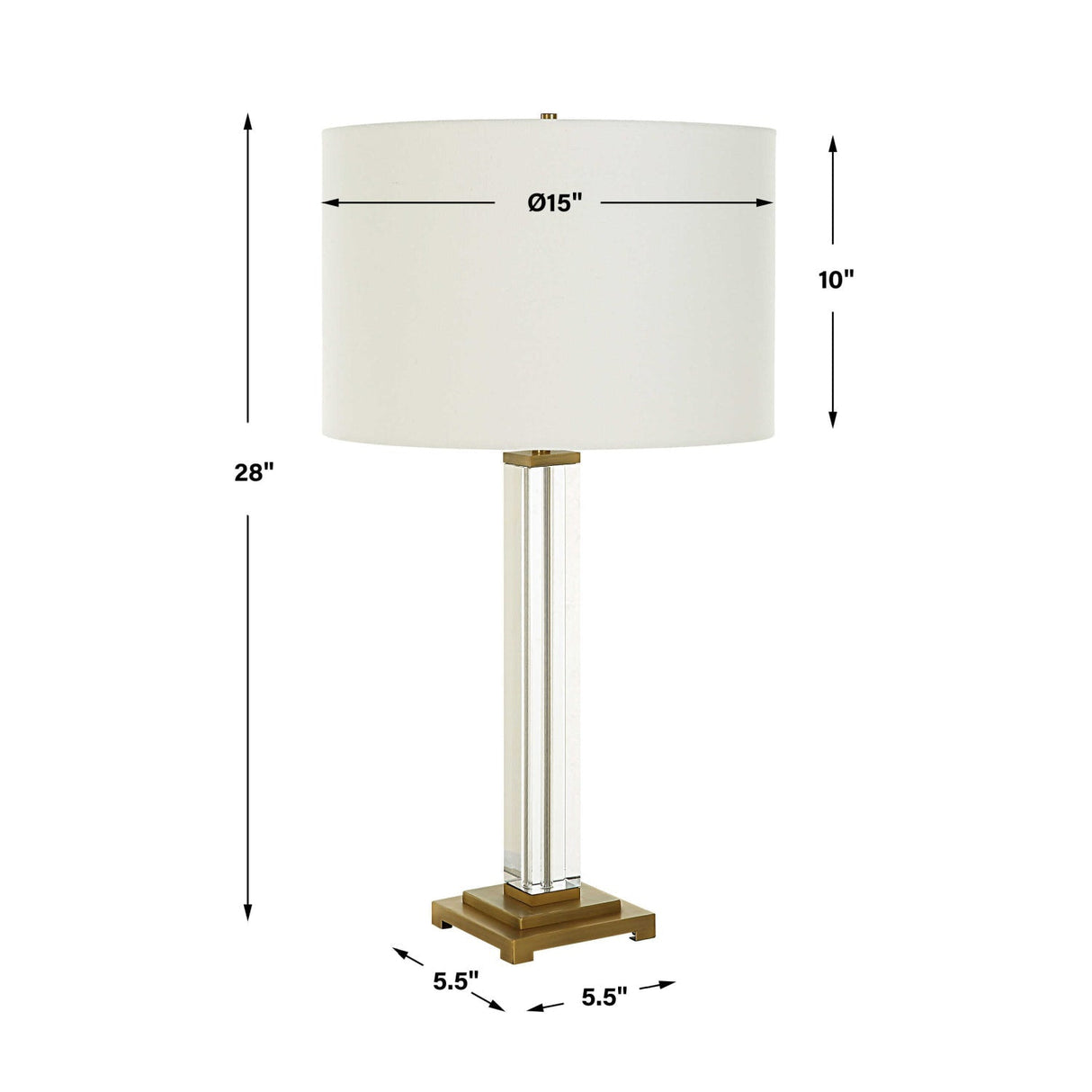 Square Column Base Table Lamp by Uttermost Crystal, alternate view 6