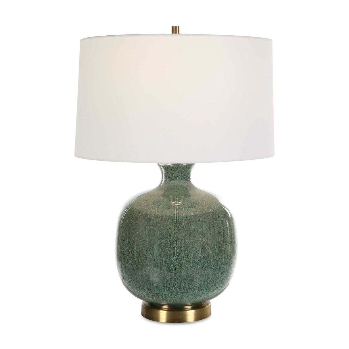 Aged Green Glass Table Lamp by Uttermost Nataly