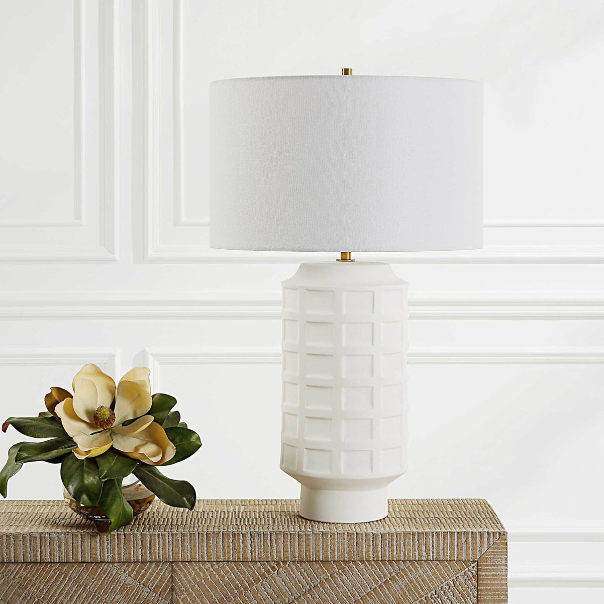 Modern European furniture - Embossed Tiles Ceramic Table Lamp by Uttermost Window Pane - www.oroa.com