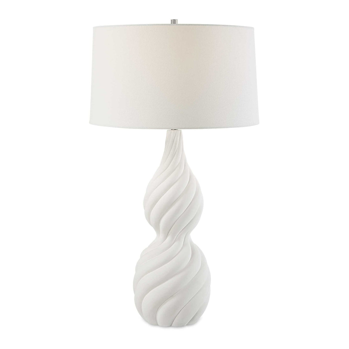 Coiled White Ceramic Table Lamp by Uttermost Twisted Swirl