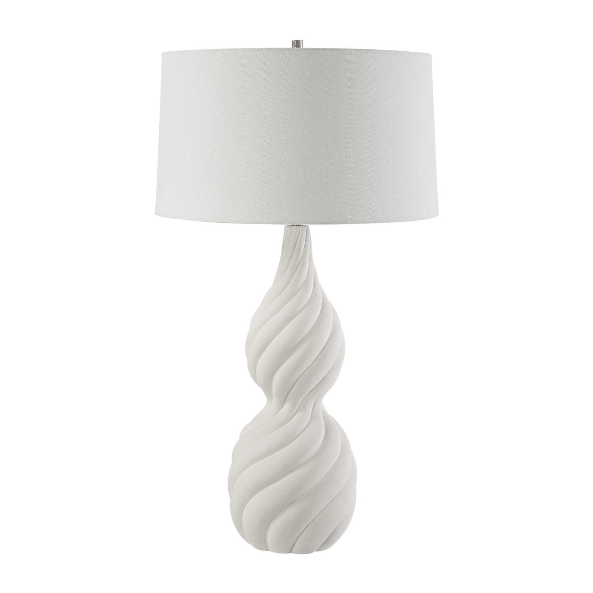 Coiled White Ceramic Table Lamp by Uttermost Twisted Swirl, alternate view 3