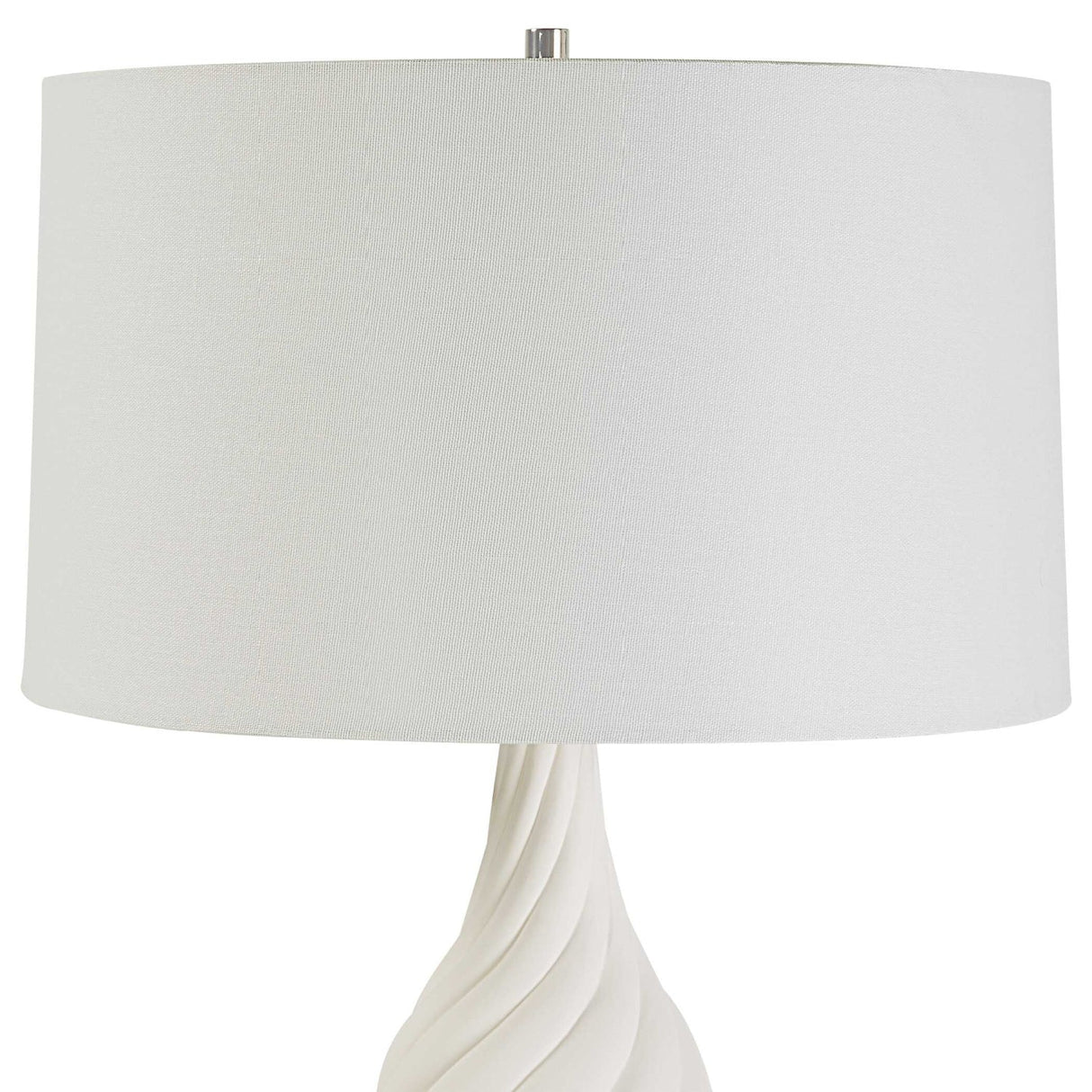 Coiled White Ceramic Table Lamp by Uttermost Twisted Swirl, alternate view 4