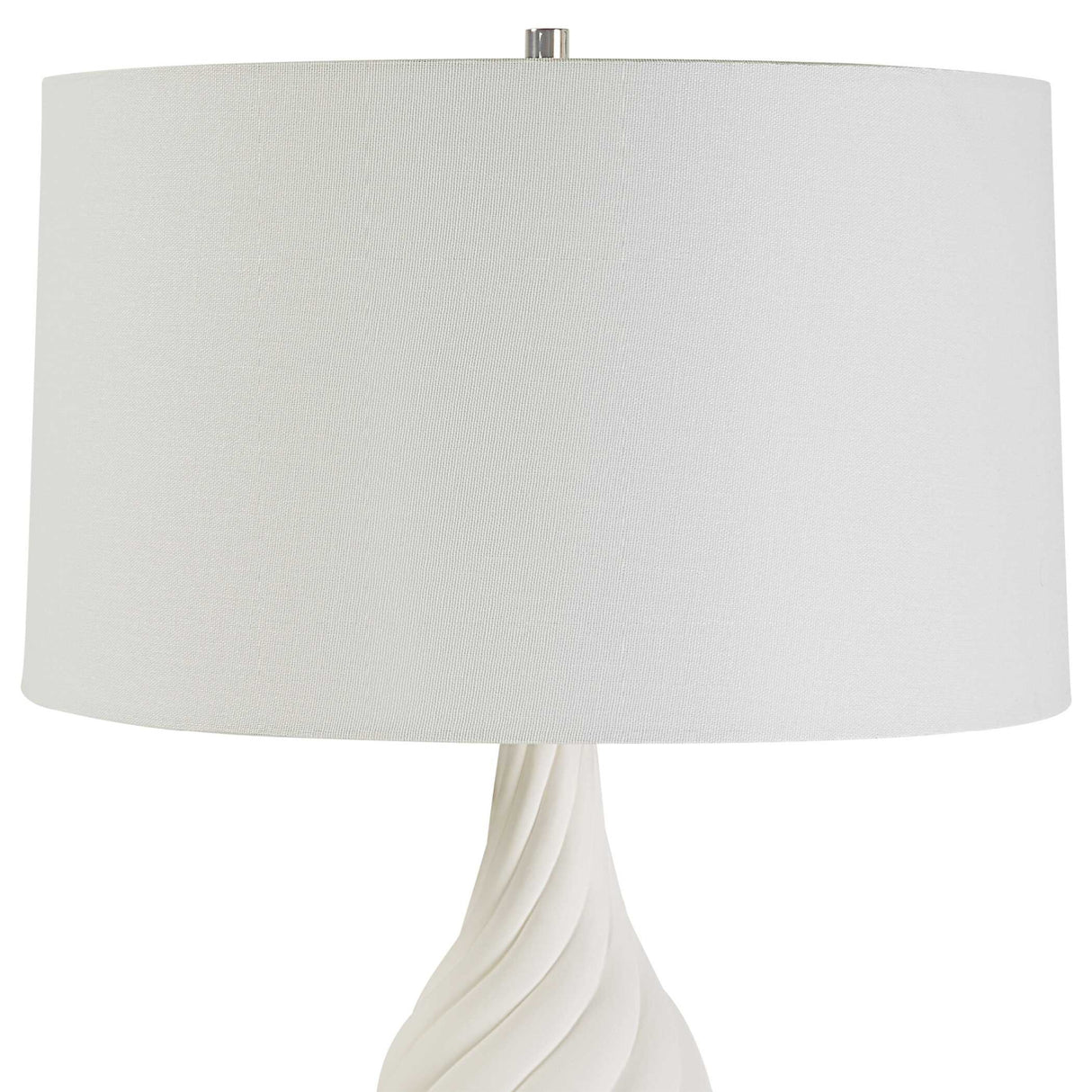 Modern European furniture - Coiled White Ceramic Table Lamp - www.oroa.com