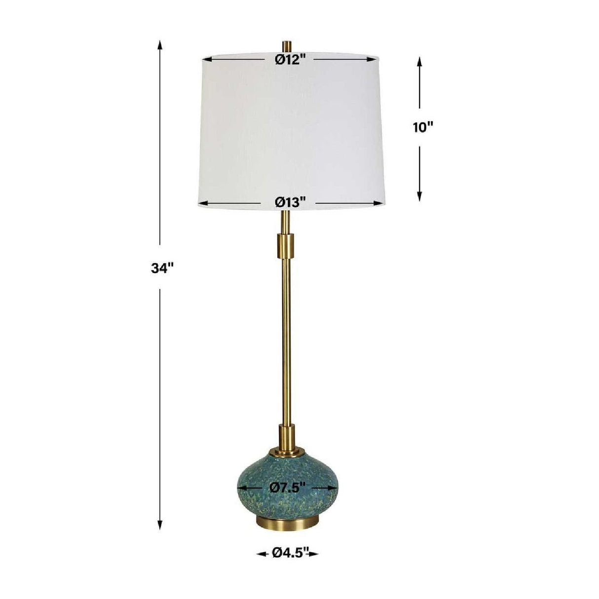 Blue Glazed Ceramic Buffet Lamp by Uttermost Kaimana, alternate view 4
