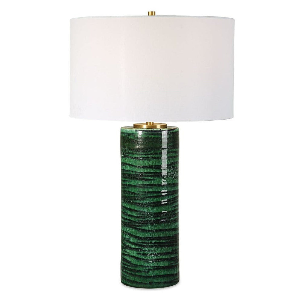 Modern European furniture - Striped Green Ceramic Table Lamp by Uttermost Galeno - www.oroa.com