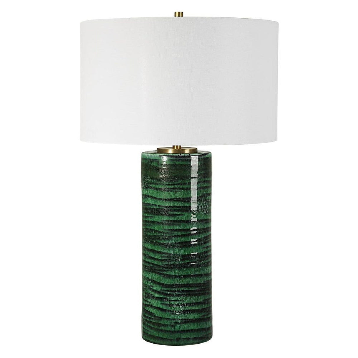 Modern European furniture - Striped Green Ceramic Table Lamp by Uttermost Galeno - www.oroa.com