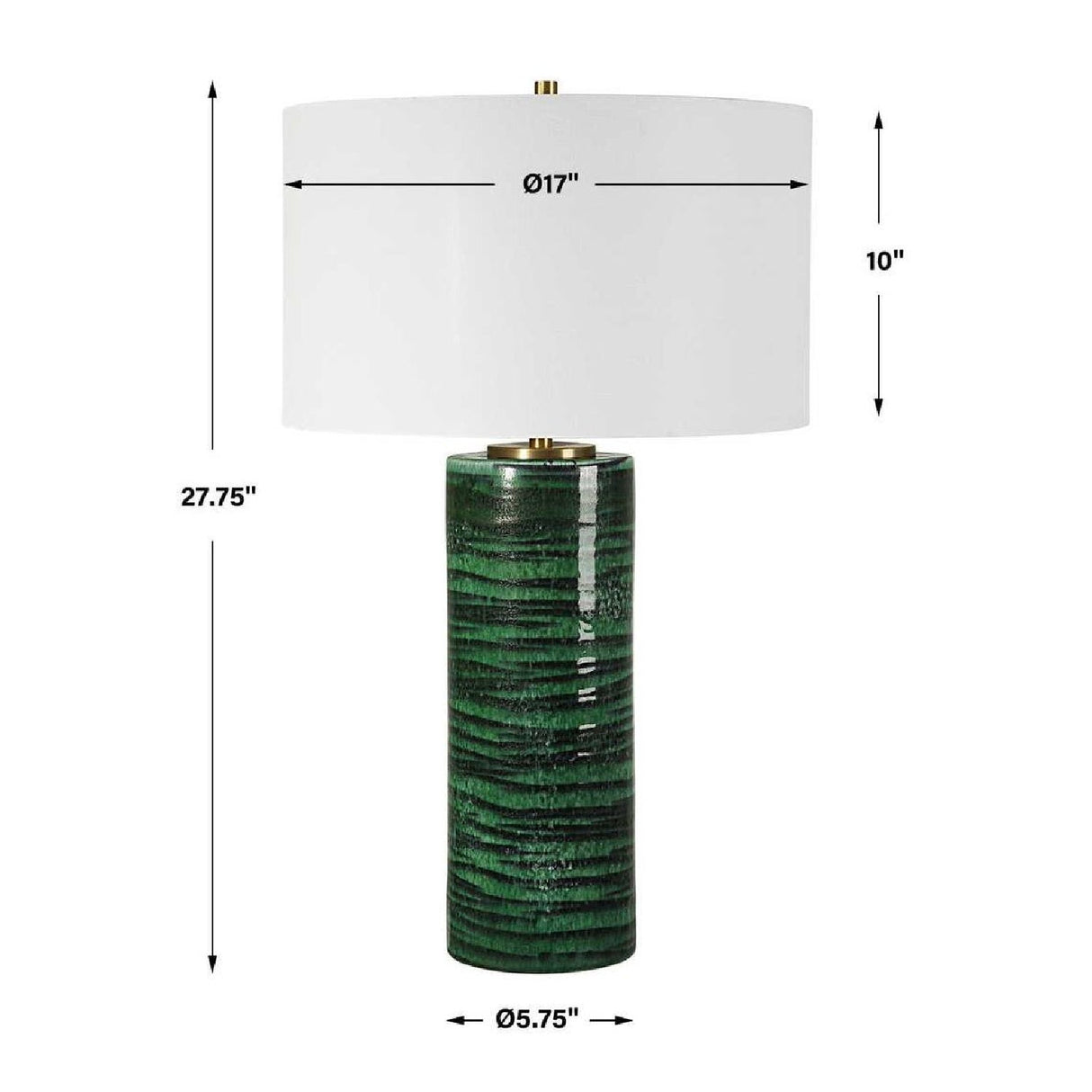Modern European furniture - Striped Green Ceramic Table Lamp by Uttermost Galeno - www.oroa.com