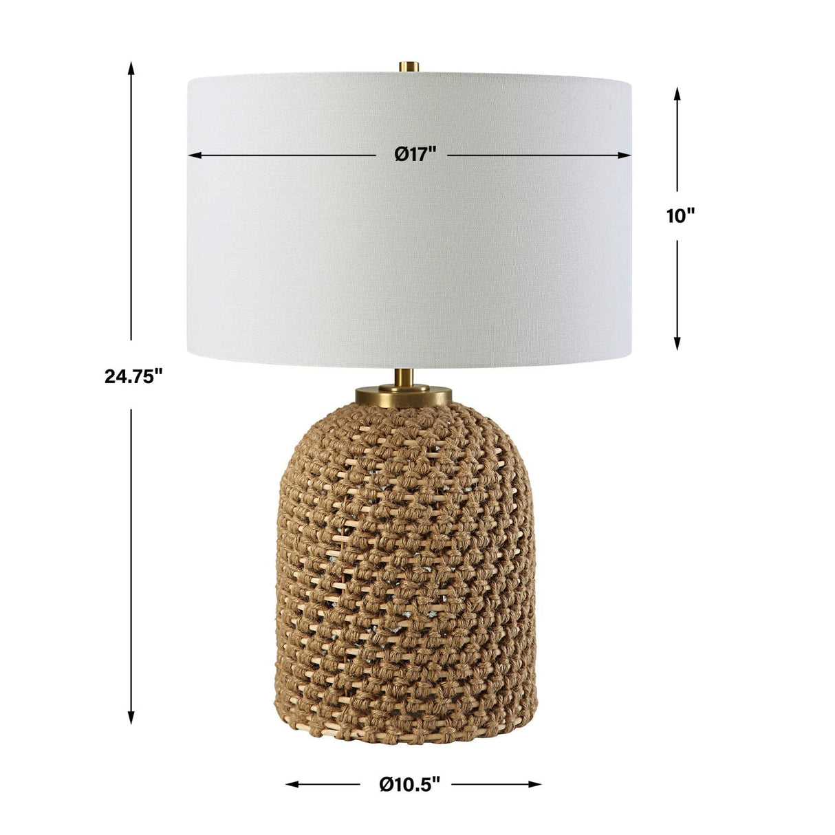 Knotted Natural Rope Table Lamp by Uttermost Kendari, alternate view 8