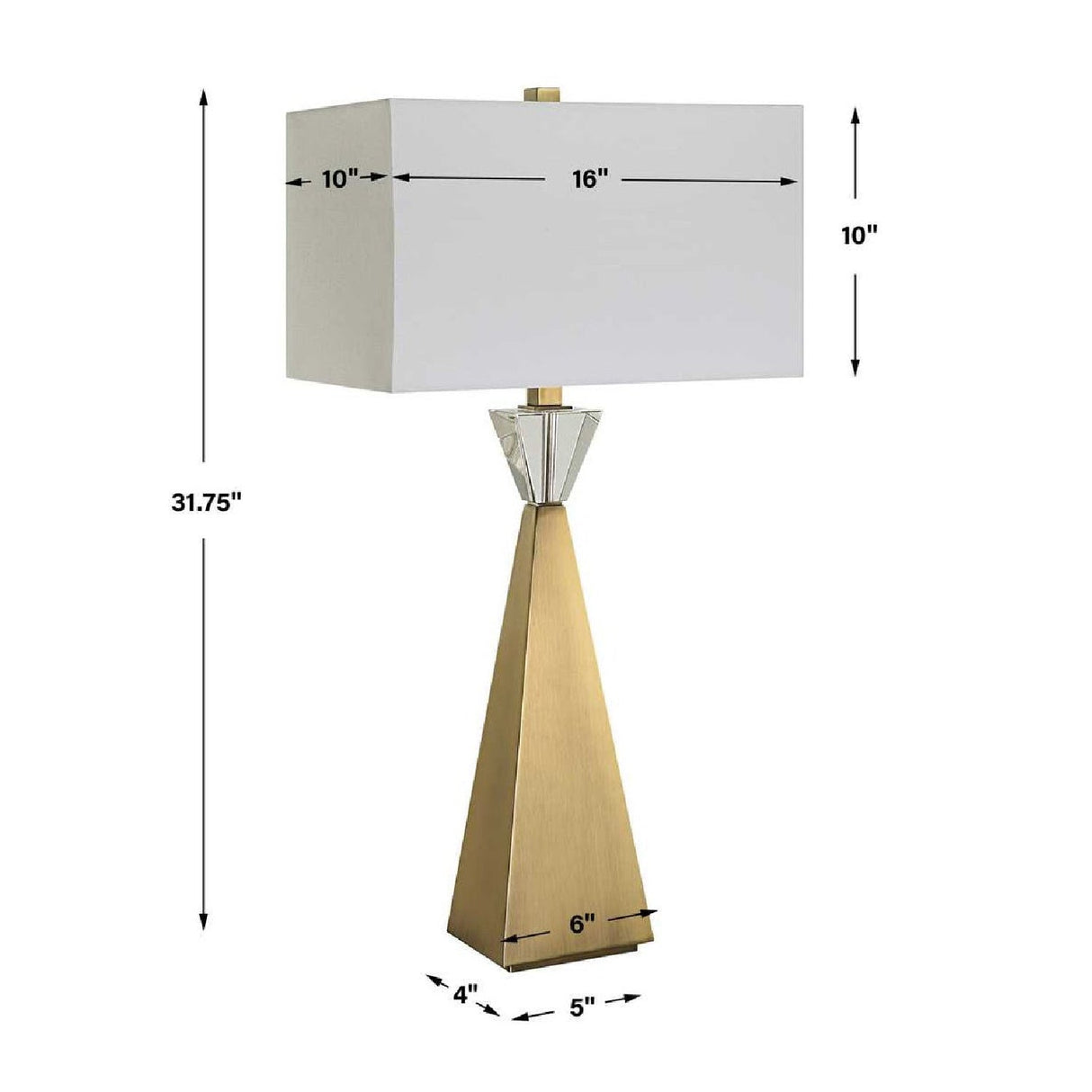 Modern European furniture - Tapered Brass Table Lamp by Uttermost Arete - www.oroa.com