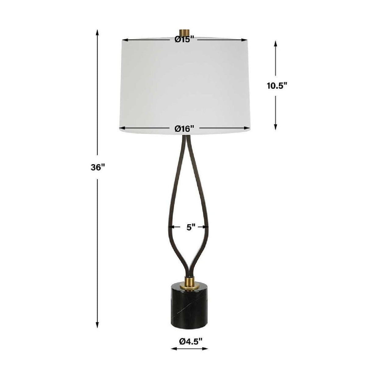 Wishbone Shaped Iron Table Lamp by Uttermost Separate Paths, alternate view 4