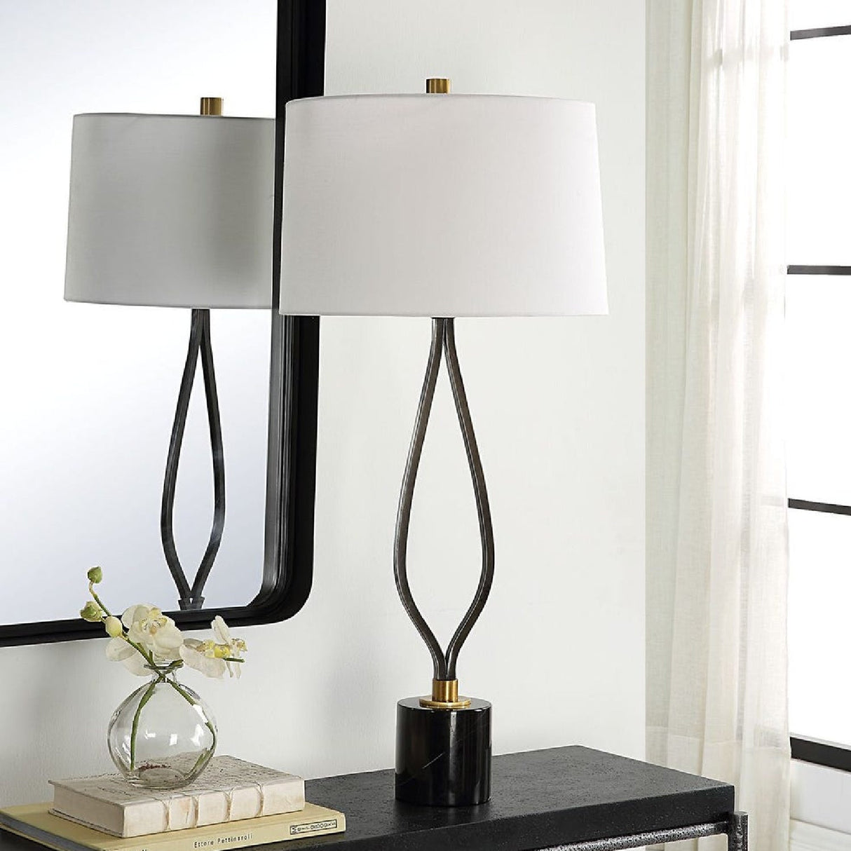 Wishbone Shaped Iron Table Lamp by Uttermost Separate Paths, alternate view 5