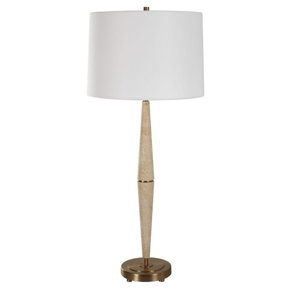 Beige Travertine Conical Table Lamp | Oroa.com