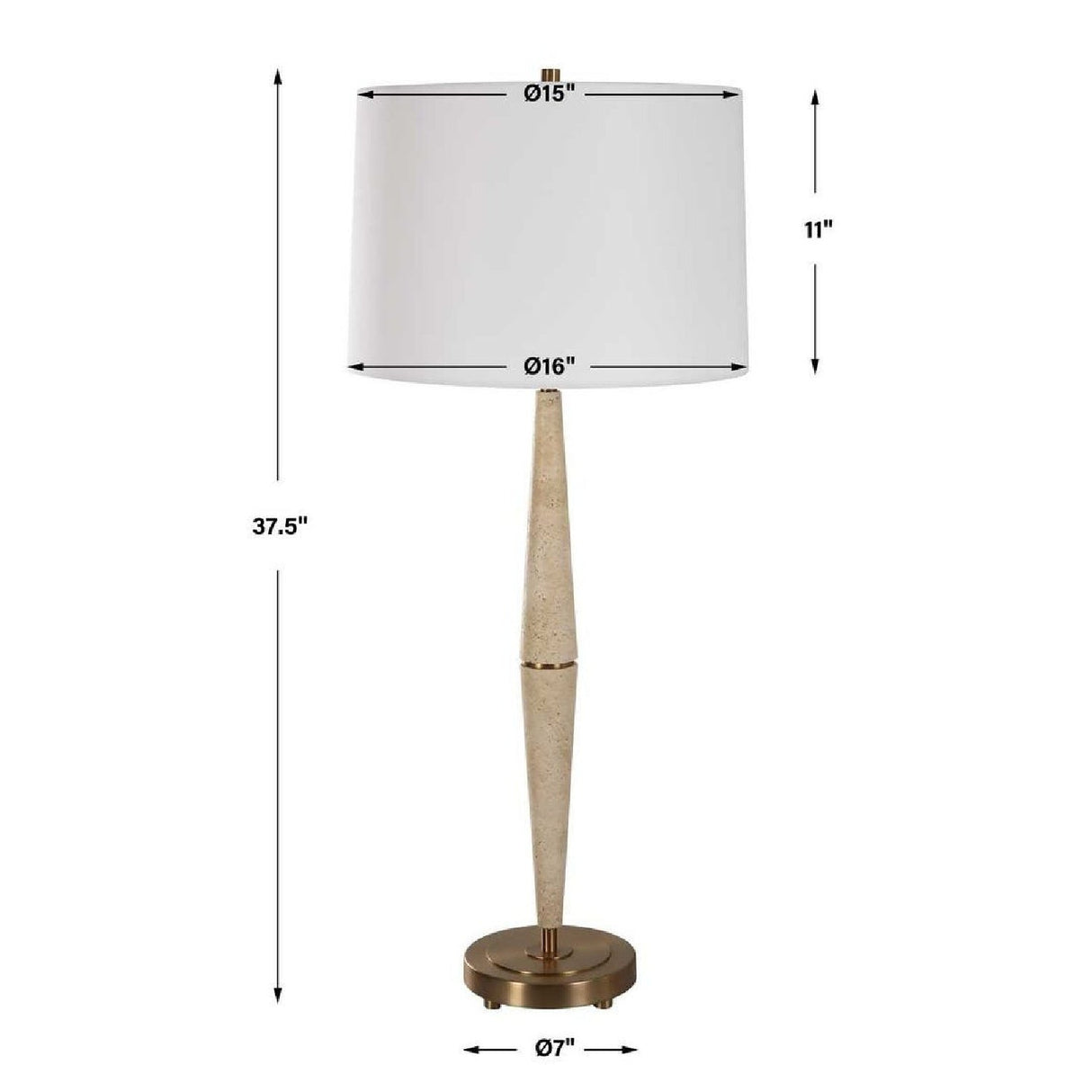Modern European furniture - Beige Travertine Conical Table Lamp by Uttermost Palu - www.oroa.com