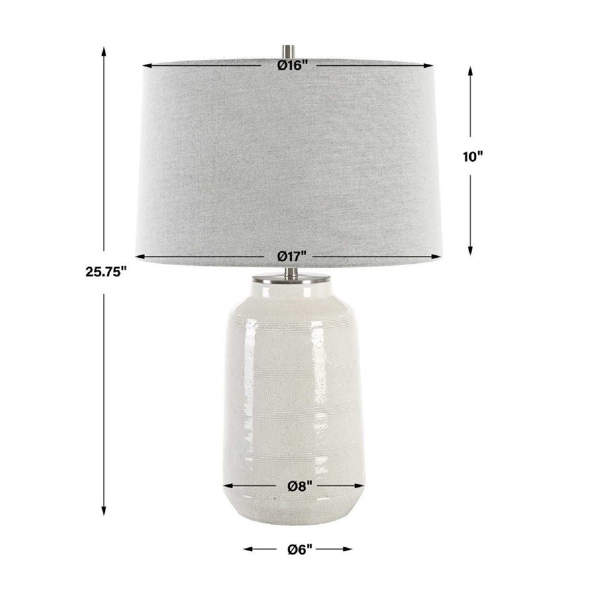 Crackled Glazed Ceramic Table Lamp by Uttermost Odawa, alternate view 8