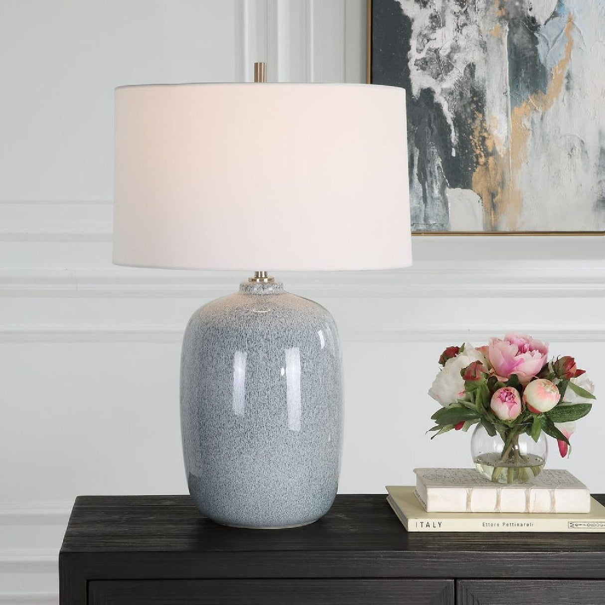 Sky Blue Ceramic Table Lamp by Uttermost Jubilee, alternate view 2